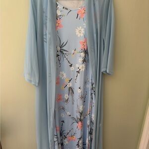 BNWT Floral Maxi Dress with Sheer Cover-Up